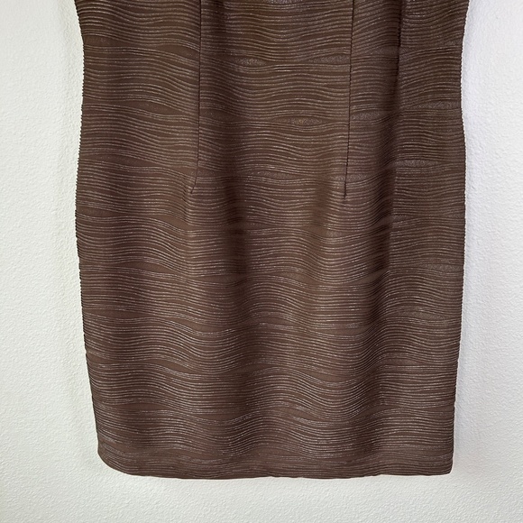 IC by Connie K plus size 3X sheath midi dress brown metallic textured sleeveless - Picture 3 of 12